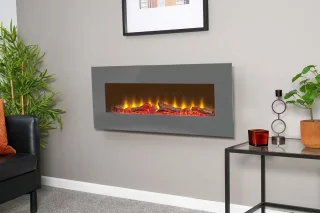 Elektrische wandhaard grijs
