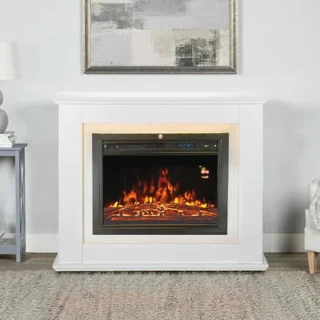 Elektrische Wandhaard Houten Frame