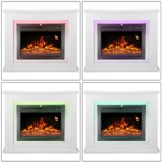 Elektrische Wandhaard Houten Frame