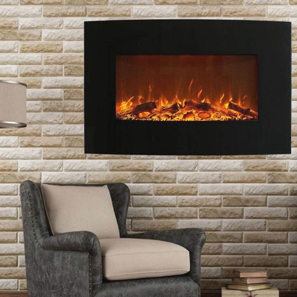 Elektrische Wandhaard LED 2000W met Afstandsbediening