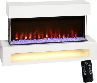 Elektrische wandhaard met plank