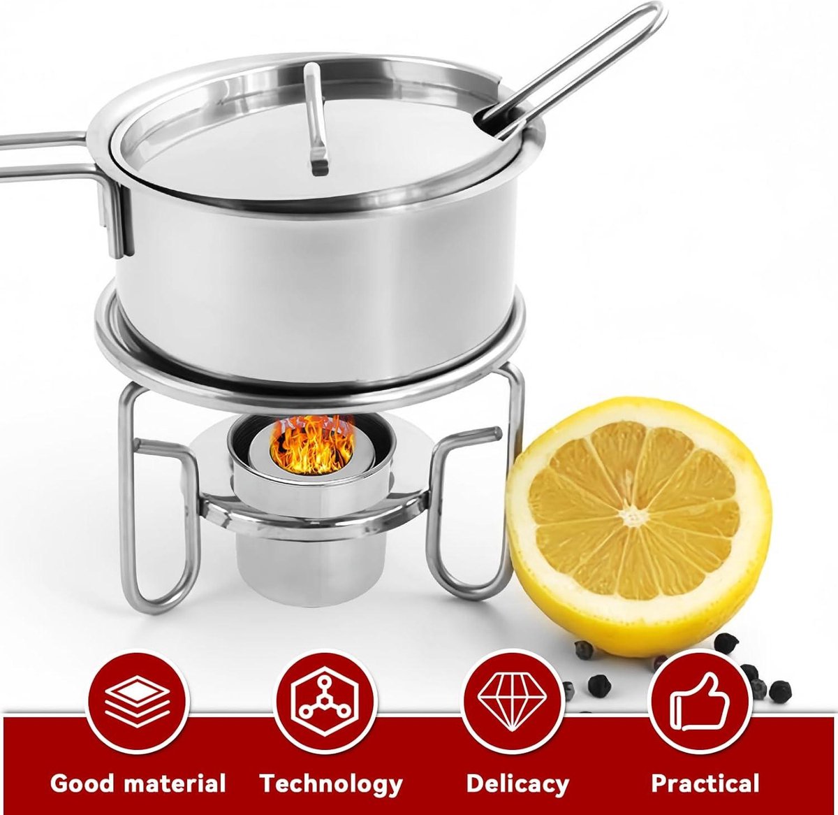 Ethanol Tafelhaard RVS Bio-Ethanol Branderpot 75x68