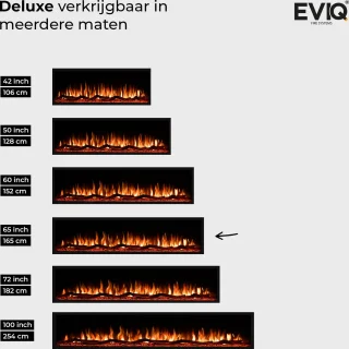EVIQ Deluxe 65 inch Elektrische Sfeerhaard Zwart