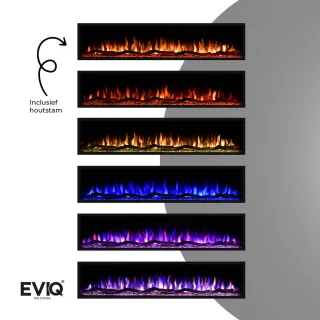 EVIQ Deluxe 72 inch elektrische sfeerhaard zwart
