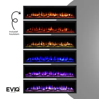 EVIQ Royal Paris 72 inch Elektrische Sfeerhaard Zwart
