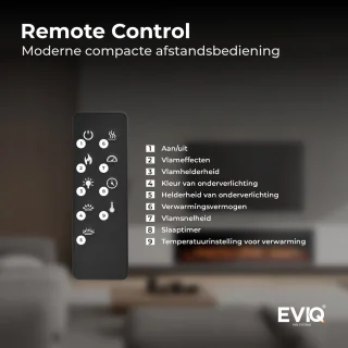 EVIQ Royal Paris 72 inch Elektrische Sfeerhaard Zwart