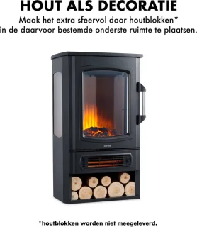 EVIQ Toronto Elektrische Sfeerhaard Vrijstaand Zwart