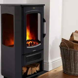 EVIQ Toronto Elektrische Sfeerhaard Vrijstaand Zwart