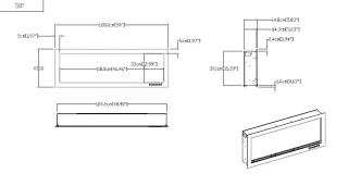Evoke Slimline 50 Inbouw Elektrische Sfeerhaard 128x43 cm