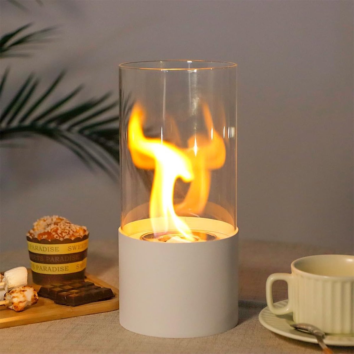 Fire Bowl Pot 5 inch draagbare tafelhaard met cilindrisch glas