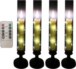 Flikkerende vlamlichten - decoratieve sfeerlichten - 4 stuks - warm wit