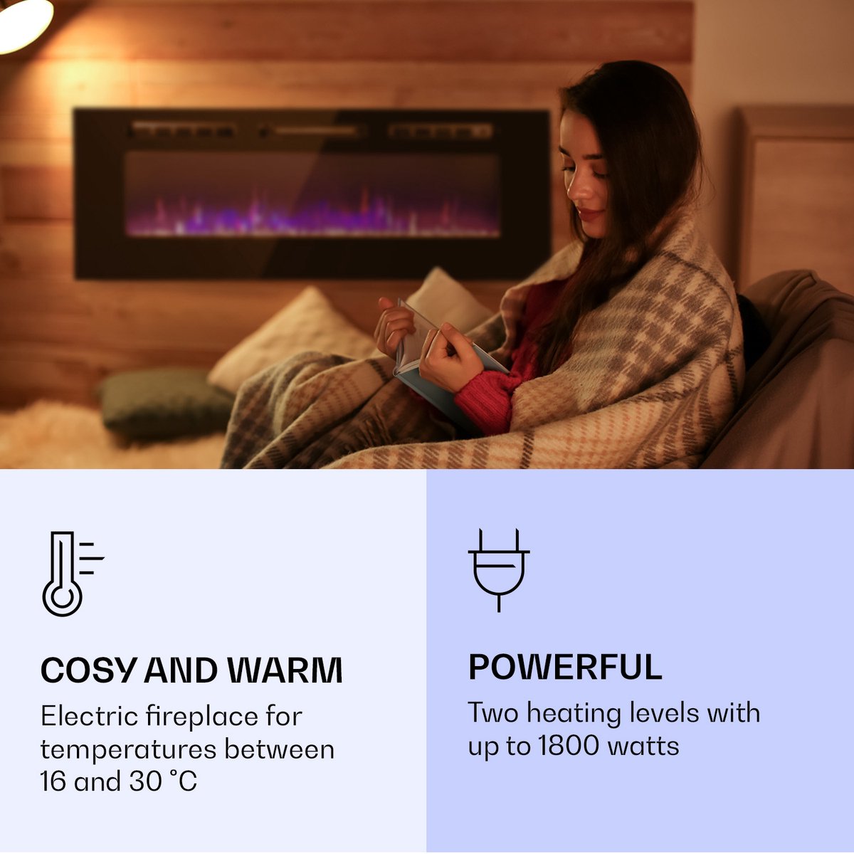 Galeras electrische wand- en inbouwhaard 1800W