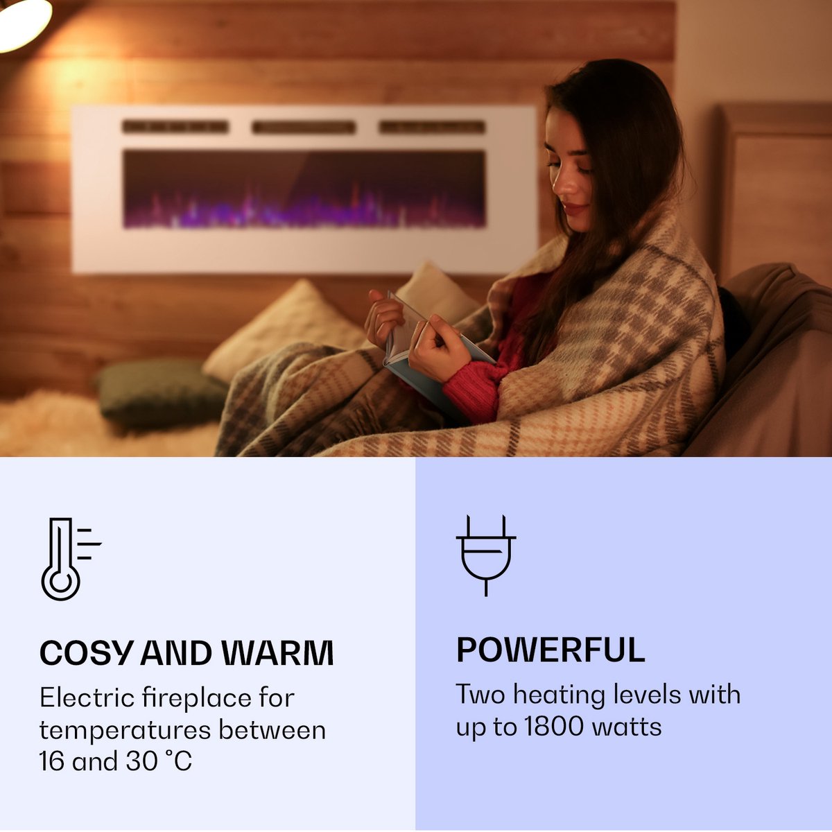 Galeras elektrische wand- en inbouwhaard 1800 W