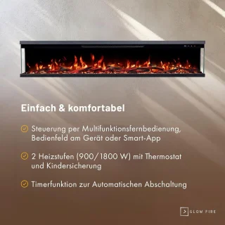 Ganeey FlameLux 3D Elektrische Inbouwhaard 183 cm
