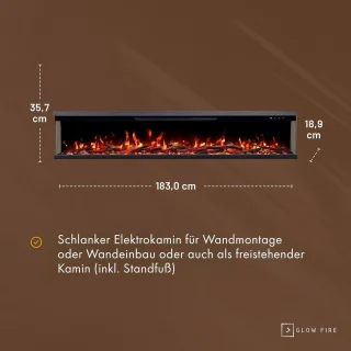 Ganeey FlameLux 3D Elektrische Inbouwhaard 183 cm