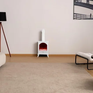 Ganeey LumaFire 3D Vrijstaande Elektrische Haard Wit