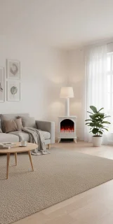 Ganeey LumaFire 3D Vrijstaande Elektrische Haard Wit