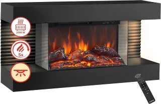 Ganeey Luxe Elektrische Wandhaard 82 cm - Zwart