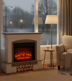 Ganeey Woodstone Luxe 3D LED Elektrische Open Haard Vrijstaand