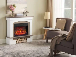 Ganeey Woodstone Luxe 3D LED Elektrische Open Haard Vrijstaand