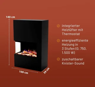 GLOW FIRE PORTIA staande elektrische haard links