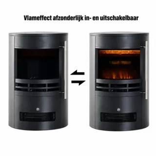 Glowstride elektrische haard met LED-vlameffect, zwart