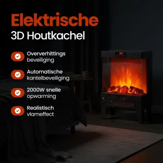 Golermo Elektrische Sfeerhaard 2000W Zwart