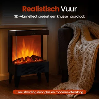 Golermo Elektrische Sfeerhaard 2000W Zwart