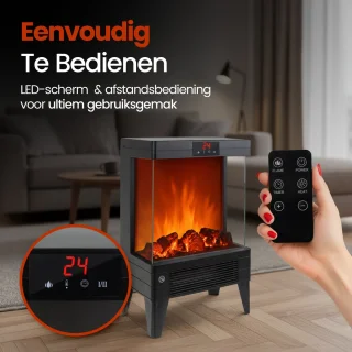 Golermo Elektrische Sfeerhaard 2000W Zwart