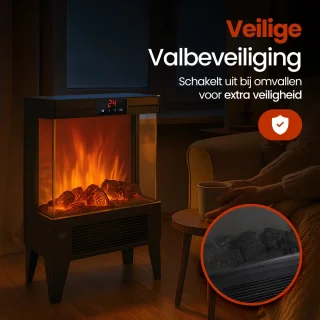 Golermo Elektrische Sfeerhaard 2000W Zwart