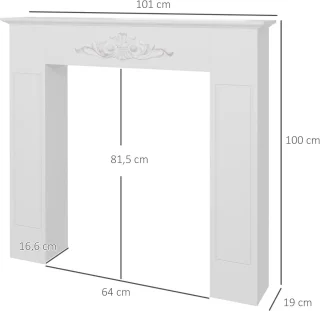 Haardmantelframe Wit
