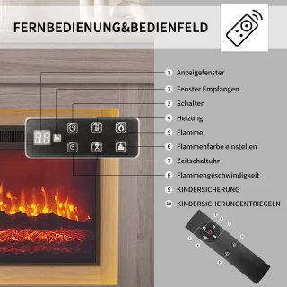 Hearth Elektrische Kachel met Mantel 101x34,5x88,8 cm