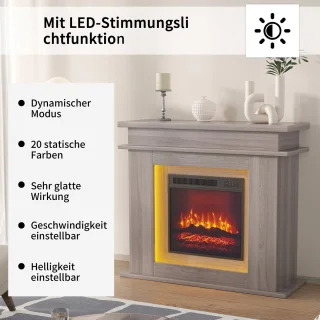 Hearth Elektrische Kachel met Mantel 101x34,5x88,8 cm