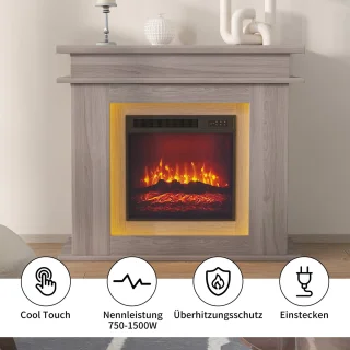 Hearth Elektrische Kachel met Mantel 101x34,5x88,8 cm