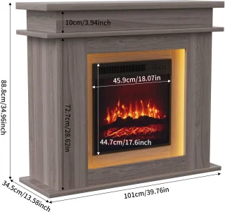 Hearth Elektrische Kachel met Mantel 101x34,5x88,8 cm