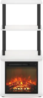 Hoge 2-laags TV-bijzettafel Wit/Zwart