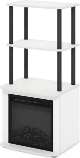 Hoge 2-laagse TV-bijzettafel – wit/zwart