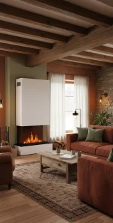 HÖLDERLIN GLOW FIRE Elektrische Wandhaard 80x158x40 cm