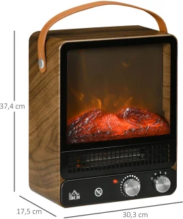 HOMCOM Elektrische Feuerstelle Braun