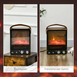 HOMCOM Elektrische Feuerstelle Braun