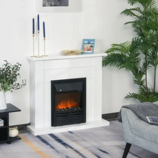 HOMCOM Elektrische Haard 102 x 30 x 95 cm Wit