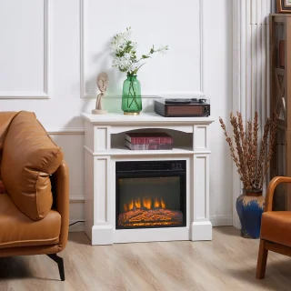 HOMCOM Elektrische Haard 80,5 x 32,3 x 80,5 cm Wit
