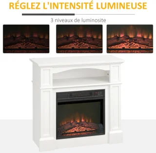 HOMCOM Elektrische Haard 80,5 x 32,3 x 80,5 cm Wit