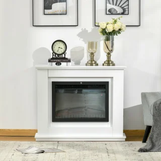 HOMCOM Elektrische Haard MDF 98x27,5x80 cm Wit