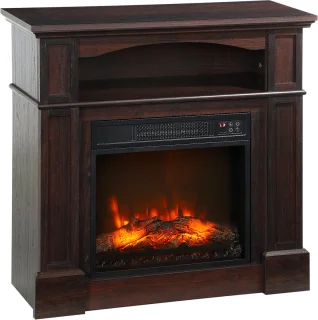 HOMCOM Elektrische Haard Staal Bruin 80,5x32,3x80,5 cm
