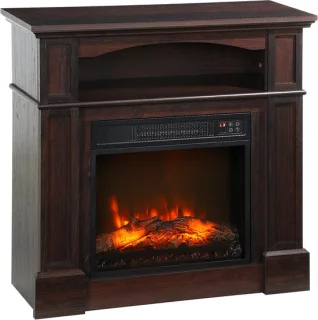 HOMCOM Elektrische Haard Staal Bruin 80,5x32,3x80,5 cm