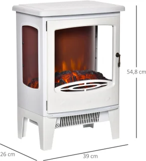 HOMCOM Elektrische Haard Staal Wit