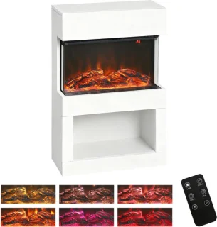 Compacte sfeer en slimme warmte: HOMCOM elektrische haard in wit