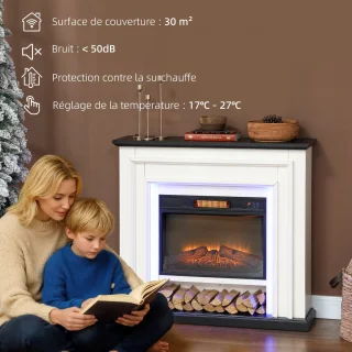 HOMCOM Elektrische Haard Zwart