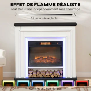 HOMCOM Elektrische Haard Zwart
